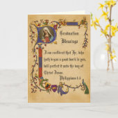 優雅な卒業式宗教書道カード カード (黄色い花)