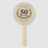 優雅な卒業50周年記念マーブルゴールド月桂樹ハンド ハンドファン (裏面)