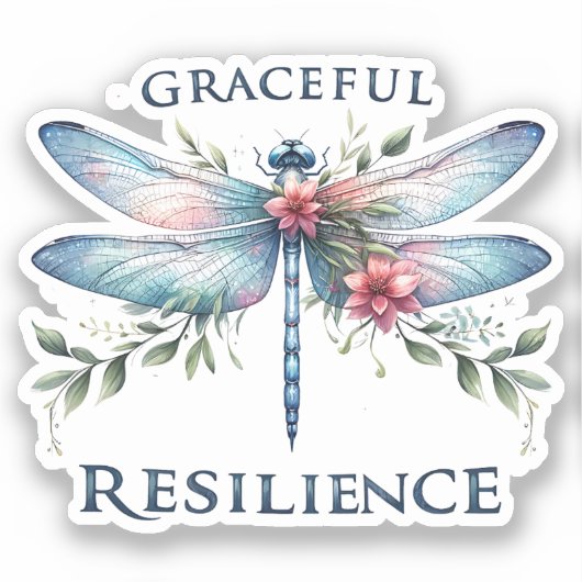 優雅な回復力 – ドラゴン芸術的フライ シール (正面)