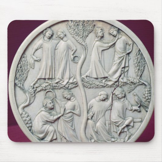 優雅な場面、c.1320-30を描写する鏡の箱 マウスパッド (正面)