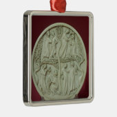 優雅な場面、c.1320-30を描写する鏡の箱 メタルオーナメント (右)