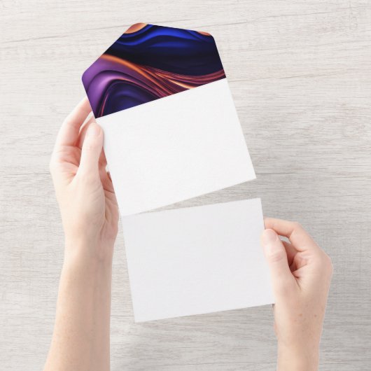 「優雅な夜への誘い：あなたもご招待」 オールインワン招待状 (貼ってはがせる)