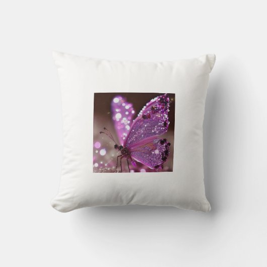 優雅な夢は魅惑的な紫色の蝶。 クッション (正面)