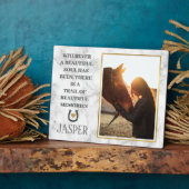 優雅な大理石の馬の追悼写真＆名言プレート フォトプラーク (側面)