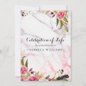 優雅な大理石 ローズ ブラッシュ ライフセレブレーション 招待状 (裏面)