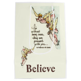 優雅な天使をもたらす心地よいことわざの水色 ミディアムペーパーバッグ