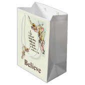 優雅な天使をもたらす心地よいことわざの水色 ミディアムペーパーバッグ (裏面アングル)