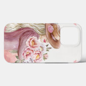 優雅な女性と芍薬の水彩アートプリント Case-Mate iPhoneケース (裏面 (横))