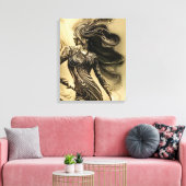 優雅な女性のシルエット キャンバスプリント (インサイチュ (リビング))