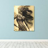 優雅な女性のシルエット キャンバスプリント (インサイチュ (ウッドフロア))