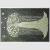 優雅な女性フローラグリーンガウンV6デコページ 薄葉紙 (正面)