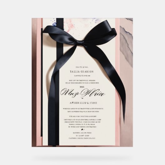 「優雅な始まり：エレガントな結婚式へようこそ」 アクリルサイン (正面)