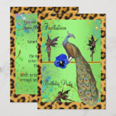 優雅な孔雀と妖精たち 招待状 (正面/裏面)