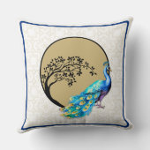 優雅な孔雀の装飾装飾用クッション クッション (裏面)