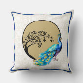 優雅な孔雀の装飾装飾用クッション クッション (正面)