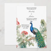 優雅な孔雀 招待状 (正面/裏面)