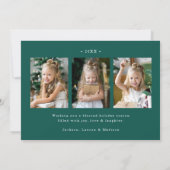 優雅な平和のクリスマスカード スプリュースグリーン 4枚の写真付き シーズンカード (裏面)