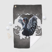 優雅な影の中で:黒い白鳥。 ゴルフタオル (インサイチュ)