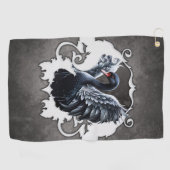 優雅な影の中で:黒い白鳥。 ゴルフタオル (横)