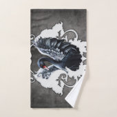 優雅な影の中で：黒い白鳥。 バスタオルセット (ハンドタオル)