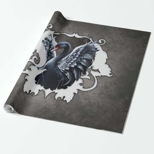 優雅な影の中で：黒い白鳥 ラッピングペーパー (アンロールド)