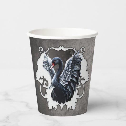 優雅な影の中で：黒い白鳥。 紙コップ (正面)