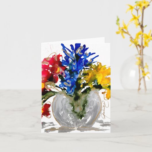 優雅な愛の輝きを宿す魂の絵画 カード (黄色い花)