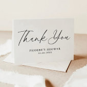 優雅な手書きスクリプトの結婚前お礼カード サンキューカード