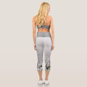 優雅な手色彩の鮮やか灰色の冠クレーン カプリレギンス (裏面)