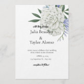 優雅な招待状：1本の大きな白いバラ | ミニマル 招待状 (正面)