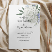 優雅な招待状：1本の大きな白いバラ | ミニマル 招待状