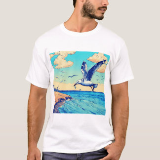 優雅な旅が続くスカイバインドのカモメ» Tシャツ