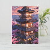 優雅な日本の桜と城のウェディング I 招待状 (スタンド正面)