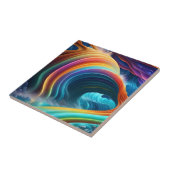 優雅な明るい虹の滝 タイル (側面)