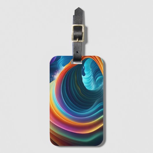 優雅な明るい虹の滝 ラゲッジタグ (正面縦)