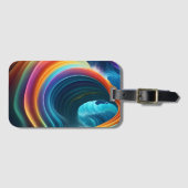 優雅な明るい虹の滝 ラゲッジタグ (正面横)