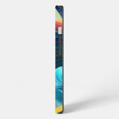 優雅な明るい虹の滝 iPhoneケース (左側面)