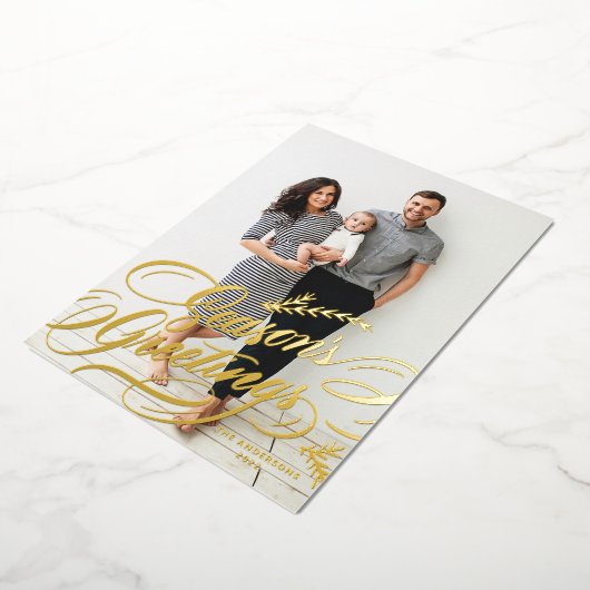 優雅な書道の季節の挨 箔シーズンカード (回転した状態)