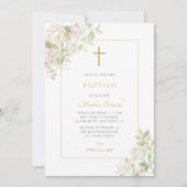 優雅な書道 花のような洗礼 招待状 (正面)