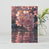 優雅な桜の水上ウェディング招待状 - シリーズ 招待状 (スタンド正面)