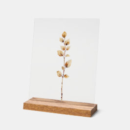 優雅な植物の葉の枝 アクリルサイン