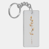 優雅な植物の葉の枝 キーホルダー (正面左)