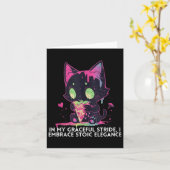 優雅な歩幅で私はストイックなエレガンス猫を受け入れる カード (黄色い花)