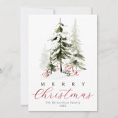 優雅な水彩の松の木 クリスマス (正面)