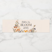 優雅な水彩の秋の野の花と咲く赤ちゃん Baby in Bloom ペットボトルラベル (シングルラベル)