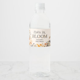 優雅な水彩の秋の野の花と咲く赤ちゃん Baby in Bloom ペットボトルラベル