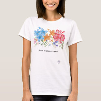 優雅な水彩の野の花 自分のペースで育てよう Tシャツ