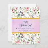 優雅な水彩フラワーデザインで幸せな母の日のギフト インビテーションポストカード (正面/裏面)