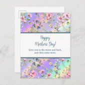 優雅な水彩フラワーデザインで幸せな母の日のギフト インビテーションポストカード (正面/裏面)