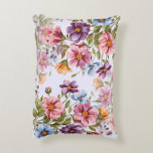 優雅な水彩フローラアクセント枕 アクセントクッション (裏面(縦))